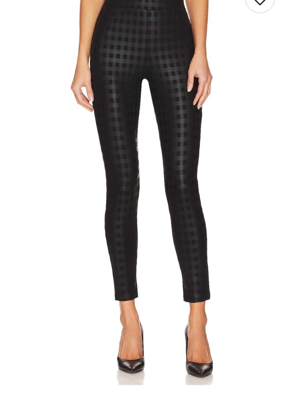 Sanctuary Black Gingham Ponte Ankle Pants